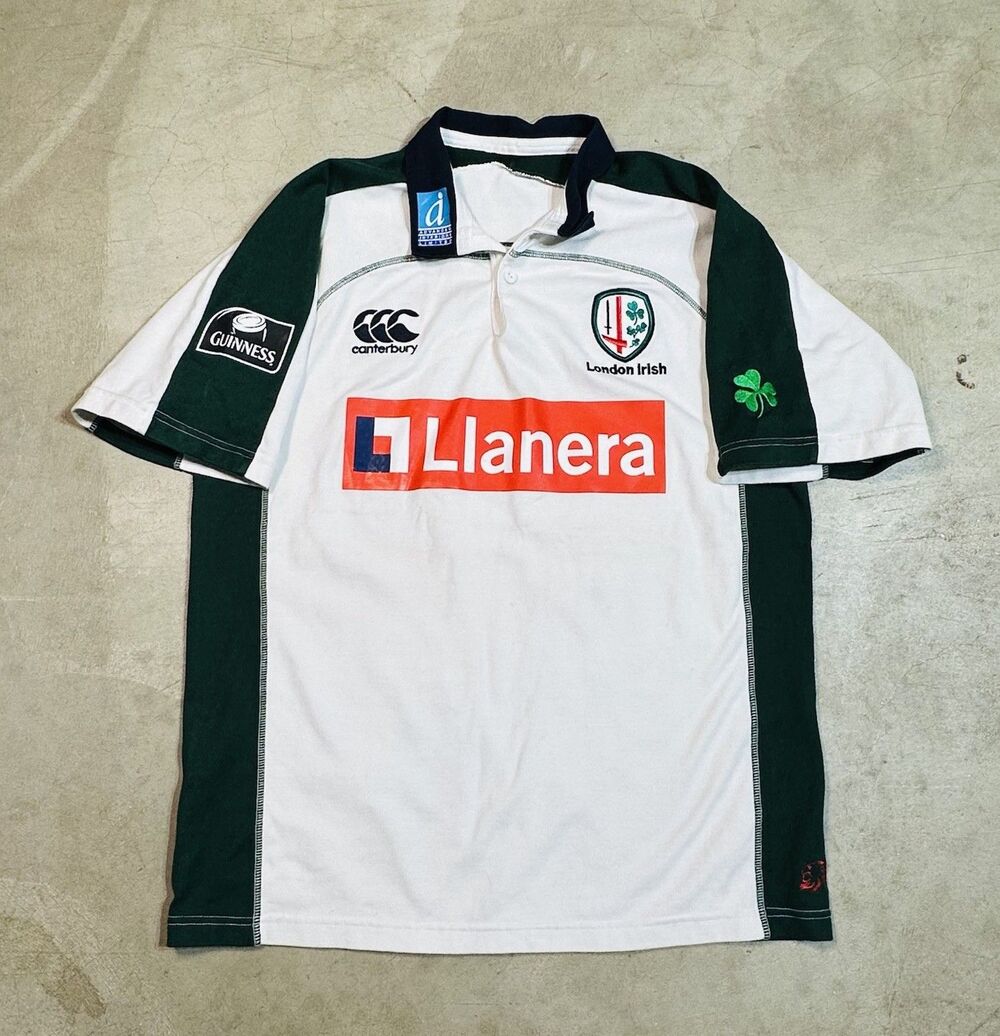 Llanera London Irish Jersey 2006/2007 Canterbury Mens Large Guinness Polo Shirt